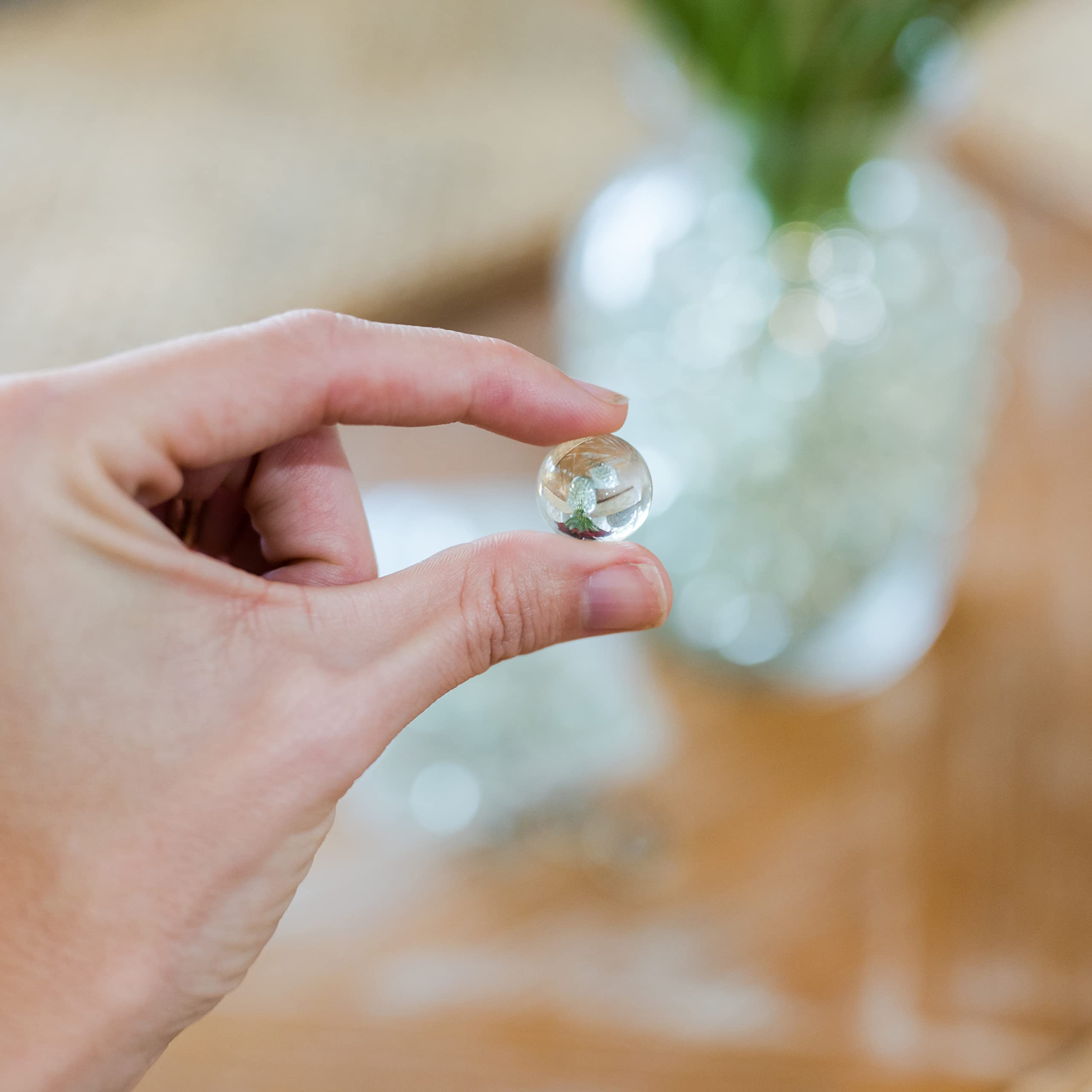 Galashield Clear Glass Marbles for Vases - 1lb Bulk Vase Fillers (80pcs) | Decorative Round Glass Beads for Home Decor, Centerpieces & Floral Arrangements | Perfect for Weddings, Events & DIY Crafts