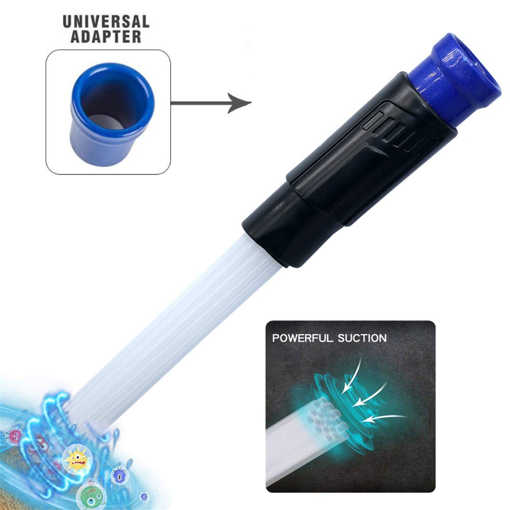 WuYan 2-Pack Universal Vacuum Cleaner Attachments - Multi-Function Dust Brush & Crevice Tool for Pet Hair, Car, Home Cleaning - Portable Vacuum Accessories for Hard Floors, Carpets & Upholstery