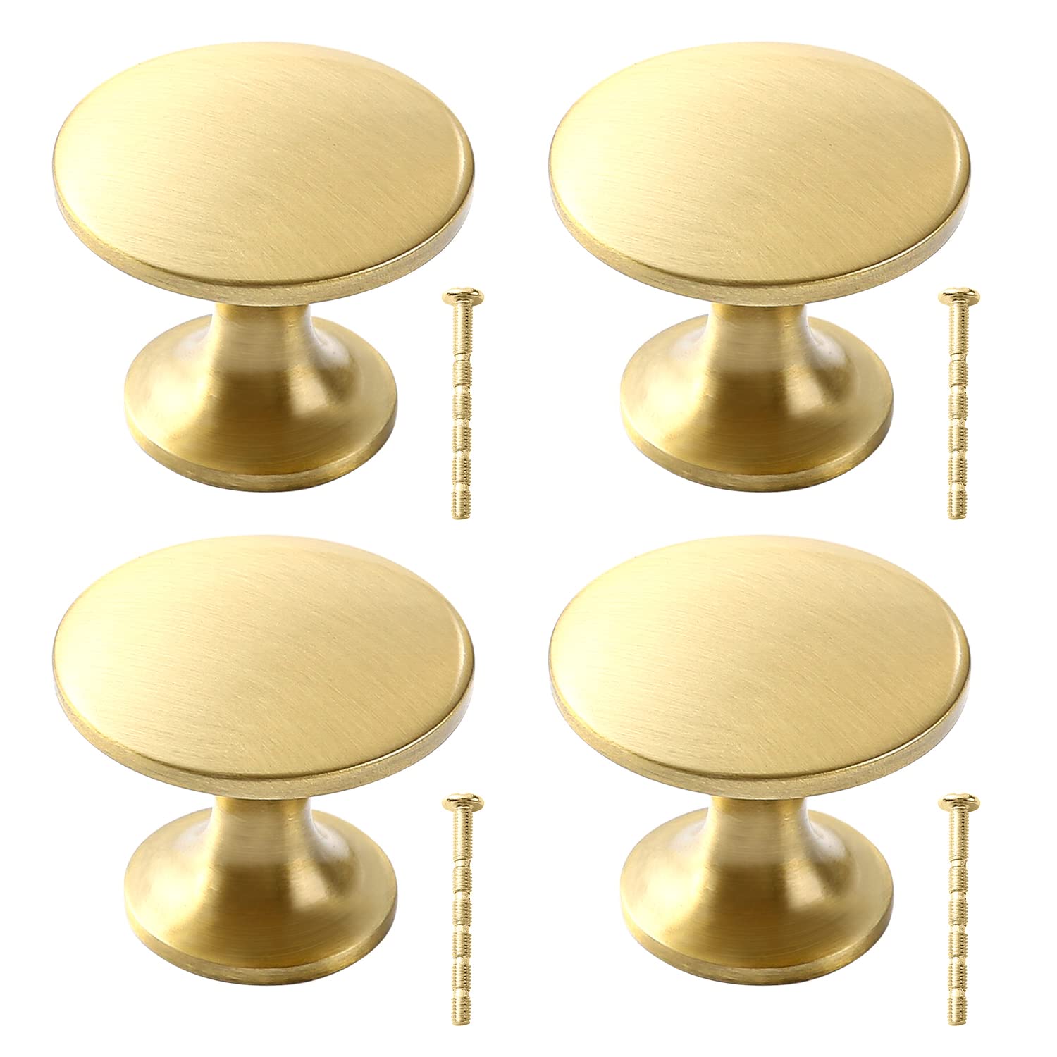 4 Pack Gold Cabinet Knobs - 1.18