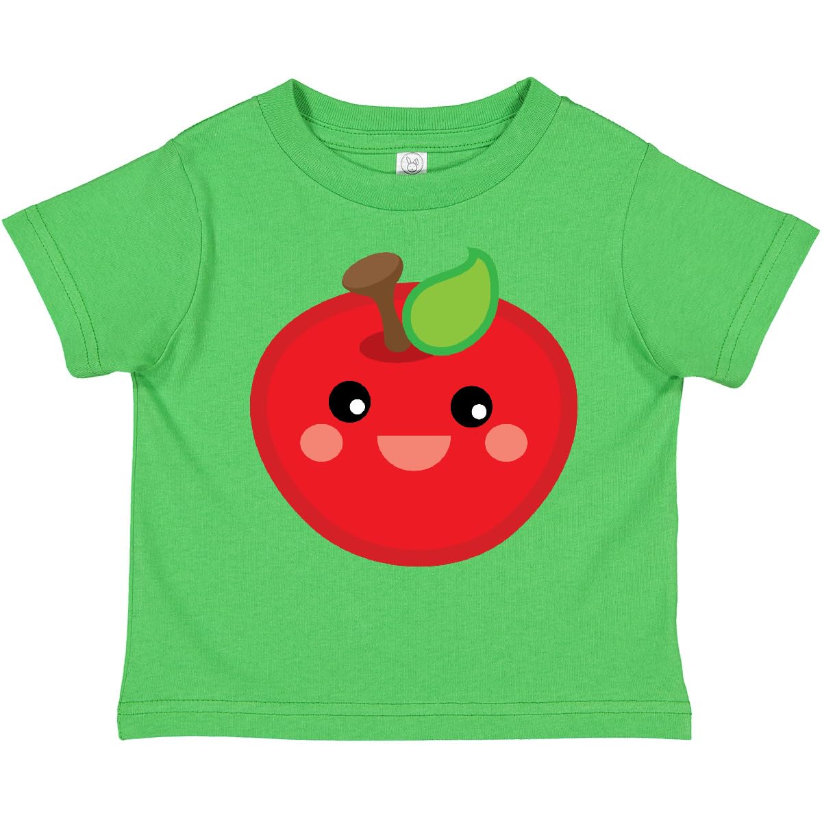 Inktastic Smiling Apple Toddler T-Shirt - Cute Fruit Graphic Tee for Boys & Girls - Soft Cotton Kids Shirt for Playdates, Preschool & Family Outings