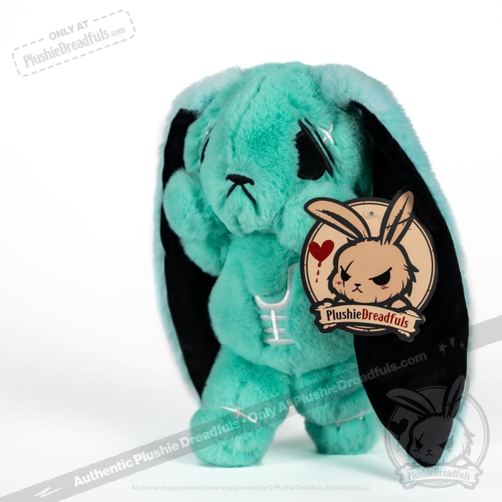 Plushie Dreadfuls Anxiety Rabbit Stuffed Animal - Teal Limited Edition Soft Plush Toy for Stress Relief & Emotional Support | Perfect Gift for Anxiety Sufferers, Therapy Comfort & Bedroom Decor