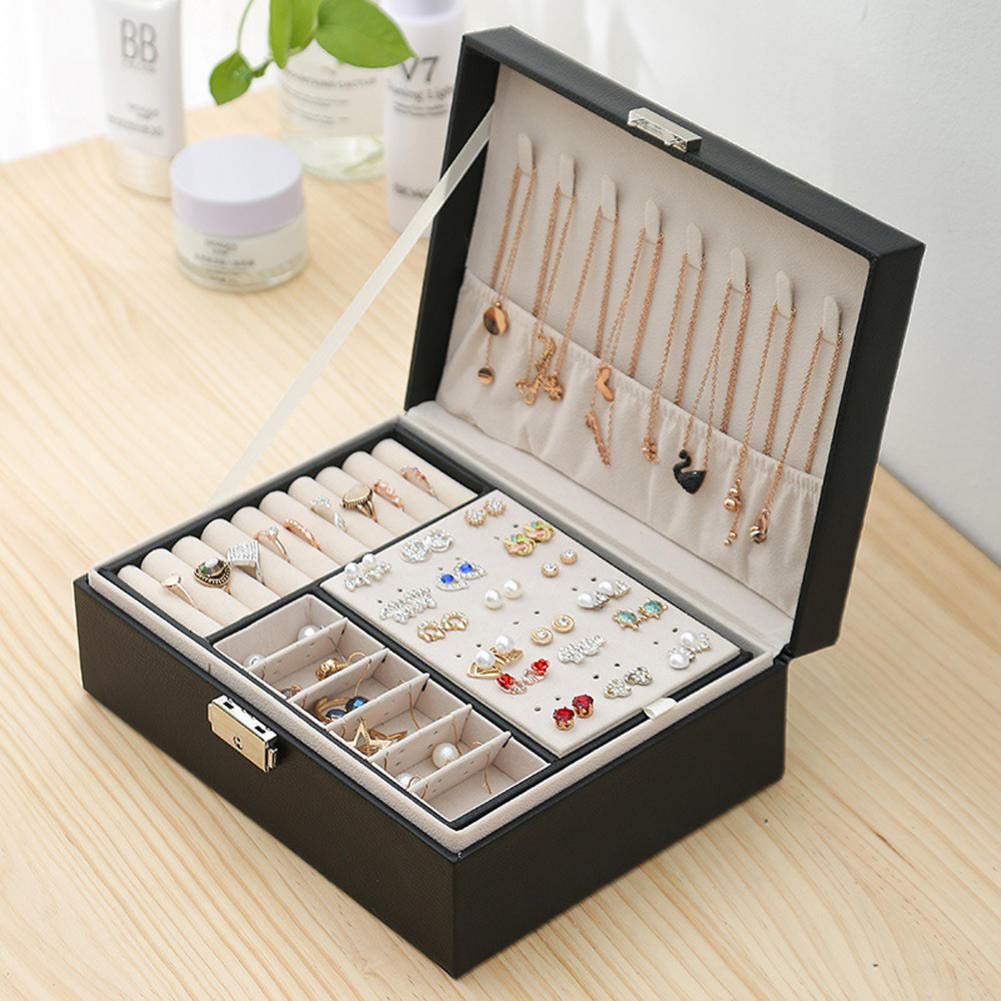 NKDbax Jewelry Packaging Box - Premium Leather Ring Display Case & Jewelry Storage Organizer for Wedding, Engagement, Gift Presentation & Retail Store Display