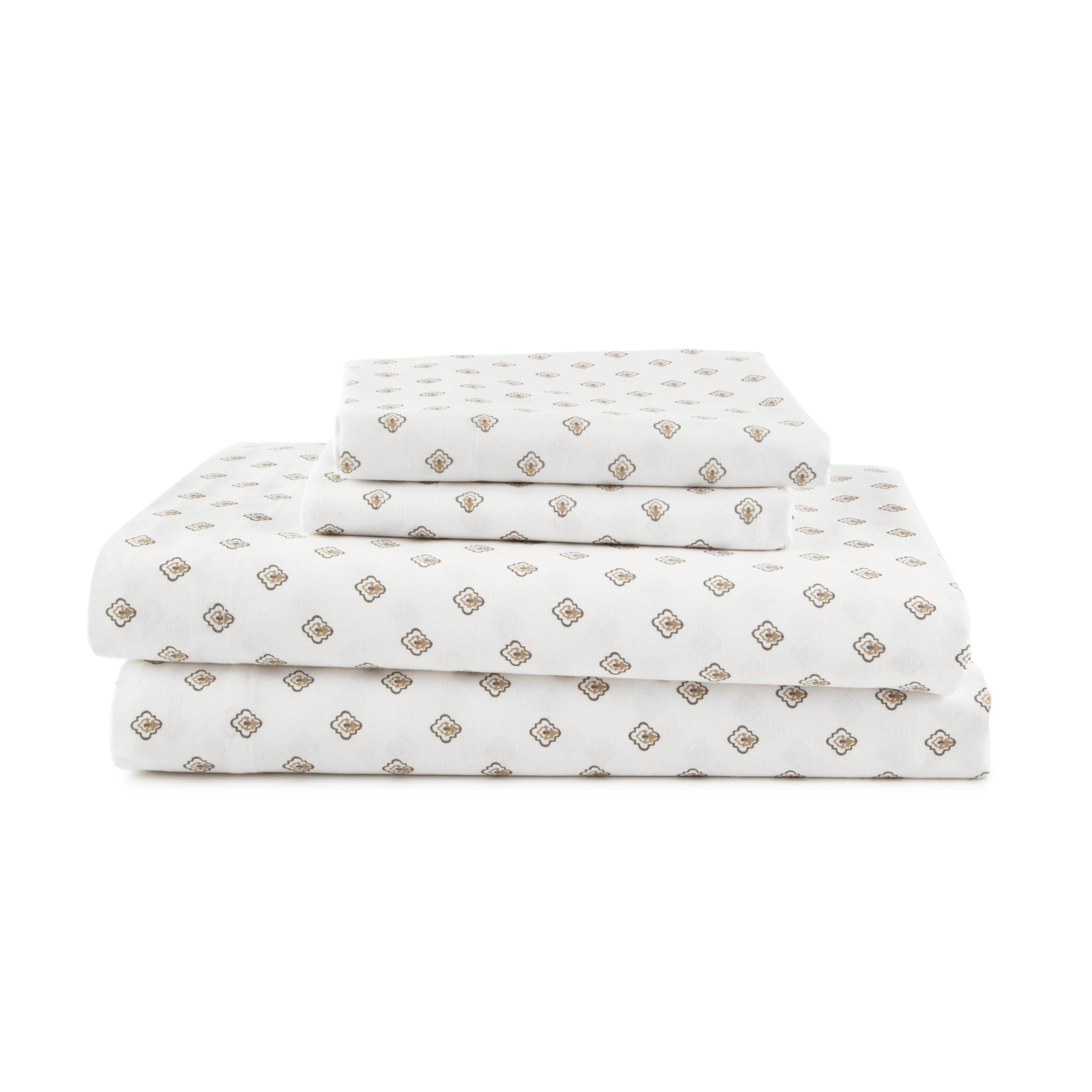 Premium 3-Piece Twin Sheet Set - Ultra Soft Breathable Brushed Cotton Blend Bed Sheets | Wrinkle Resistant, Durable & Easy Care | Secure Fit Deep Pocket Design | Perfect for Kids Rooms, Guest Beds & Dorm Essentials (White)
