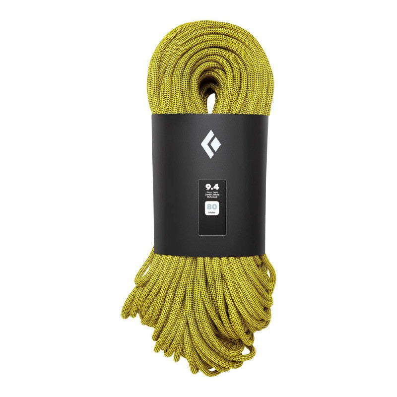 Black Diamond 9.4mm Dynamic Climbing Rope - Lightweight & Durable for Rock Climbing, Mountaineering & Outdoor Adventures