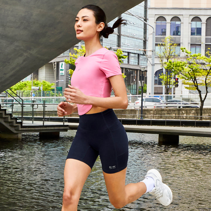 RX High Stretch Crop Short Sleeve T-Shirt for Women - Comfortable Workout Top for Yoga, Running & Gym