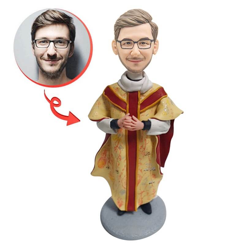 Custom Clergy Bobblehead - Personalized Priest, Minister & Pastor Figurine - Perfect for Church Gifts, Retirement & Ordination Celebrations