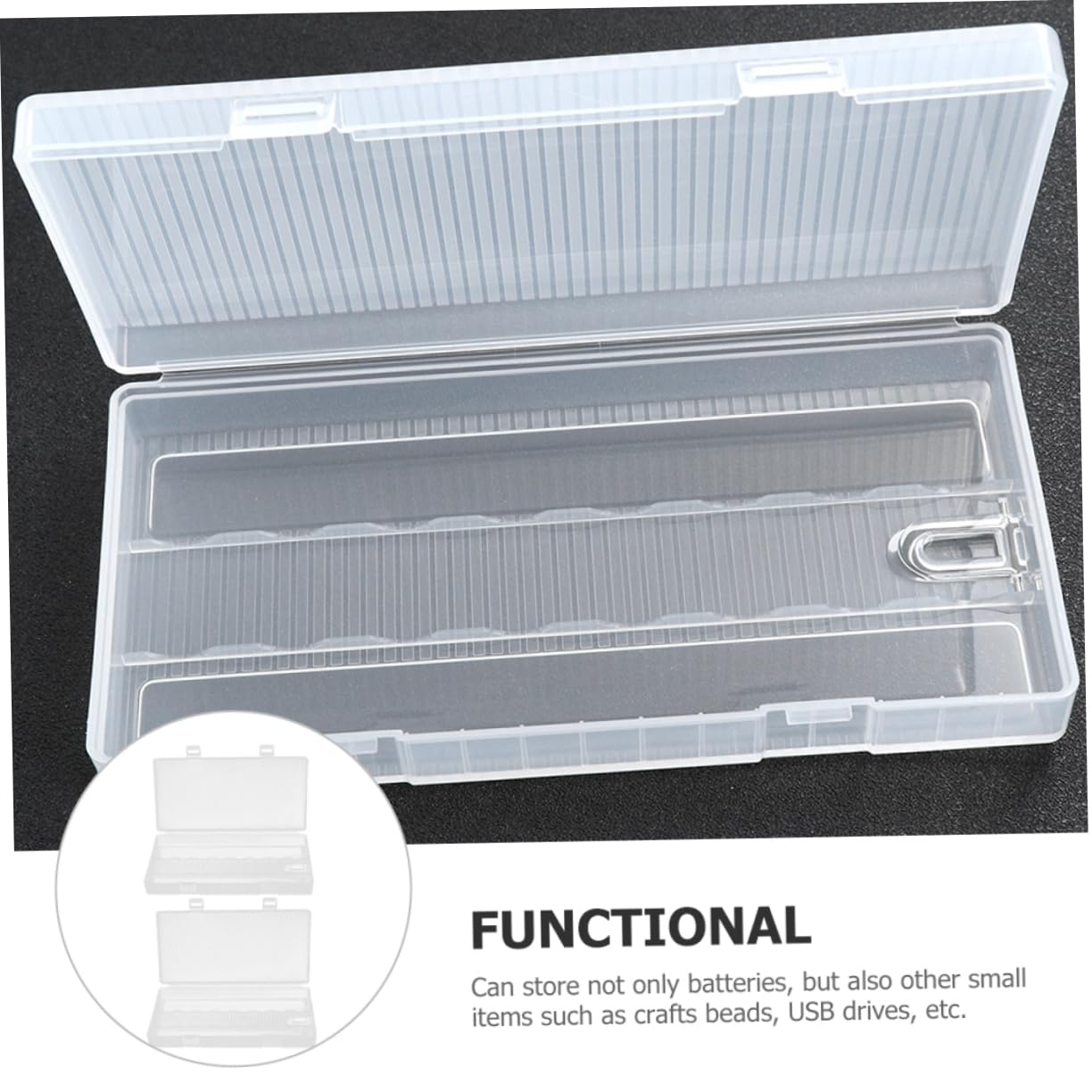 Levemolo 2-Pack Clear PP Battery Storage Box - Small Battery Organizer & Plastic Container for AA AAA Batteries - Perfect for Home, Office, and Travel Organization