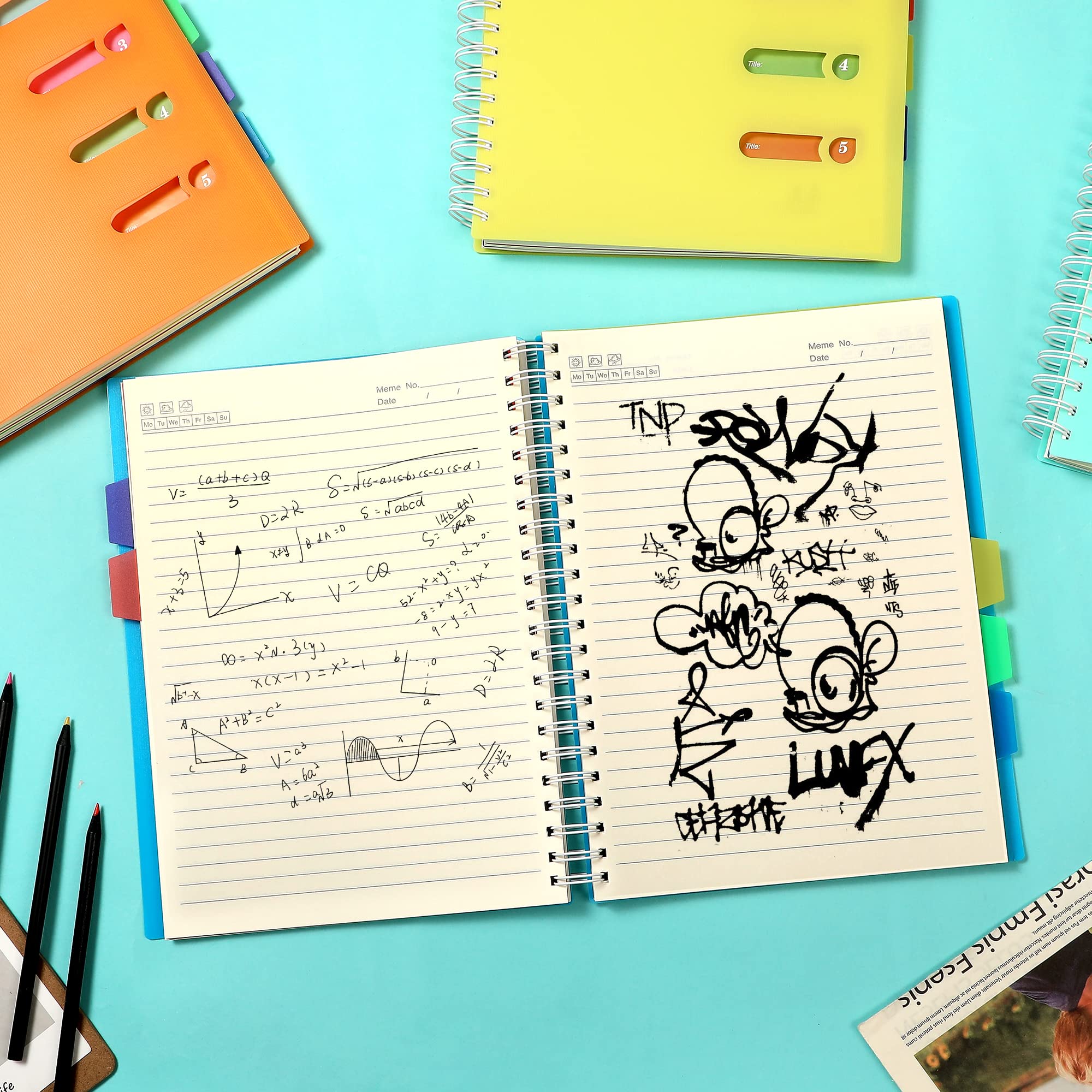 5 Subject Spiral Notebook 8.5