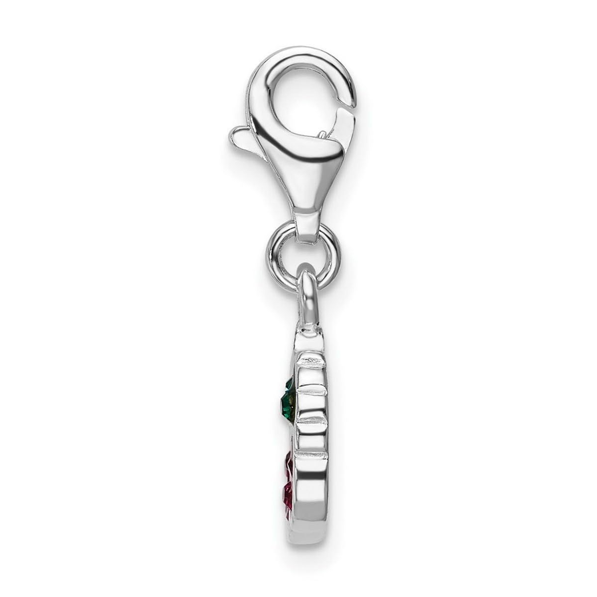 925 Sterling Silver Cherry Charm Pendant Necklace with Lobster Clasp - Elegant Crystal Bead Jewelry for Women, Perfect for Parties, Weddings & Everyday Wear (23x11mm)