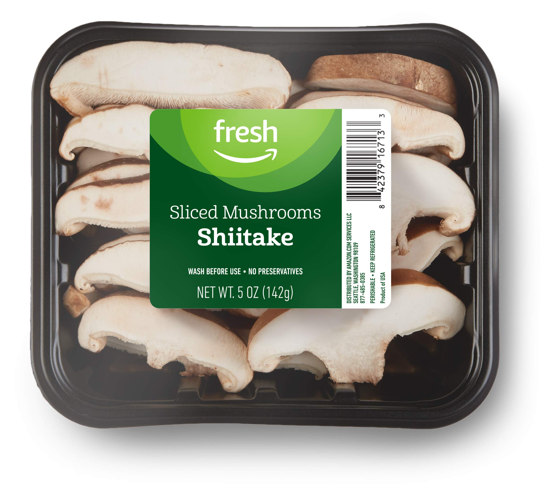 Amazon Fresh Sliced Shiitake Mushrooms - 5 Oz Pack | Premium Dried Mushrooms for Cooking, Stir Fry, Soup & Asian Recipes | USDA Certified Organic | Vegan & Gluten-Free