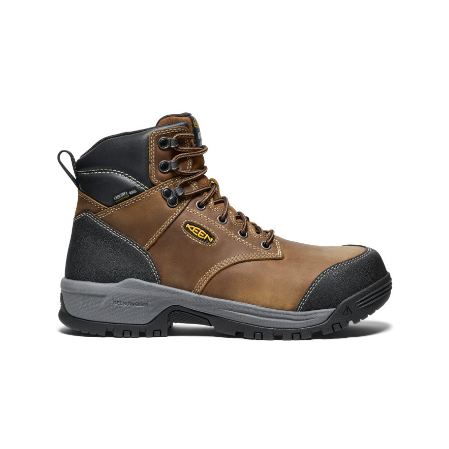 Men's Evanston 6 Insulated Waterproof Work Boot with Carbon Toe - Bison/Black - Heavy Duty Winter Boots for Construction, Hiking & Outdoor Work