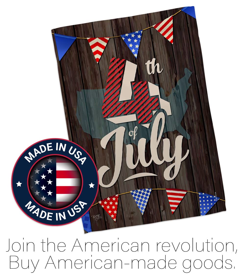 4th of July Garden Flag Set - Patriotic Independence Day Decor for BBQ & Yard