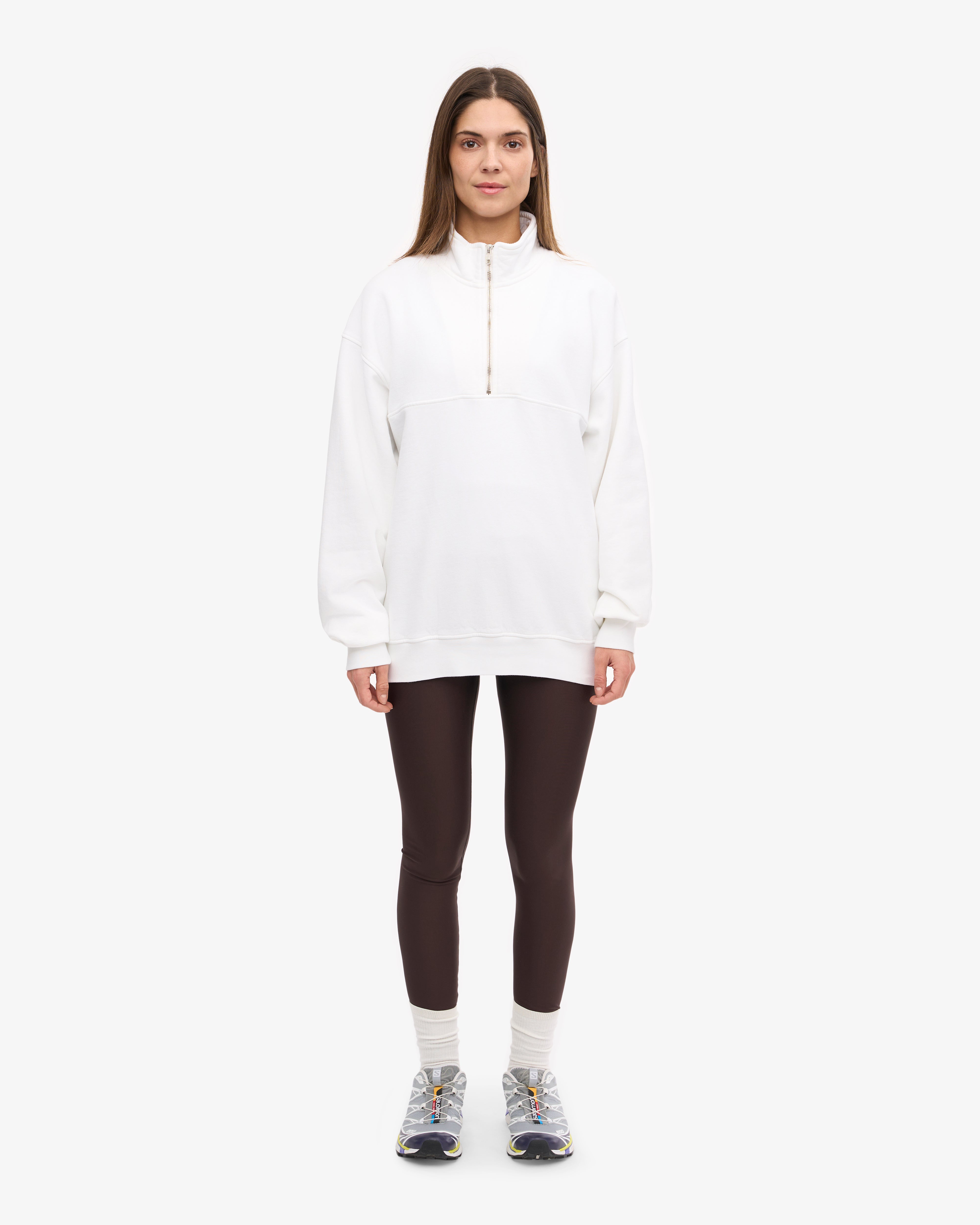 Organic Quarter Zip Sweatshirt for Men & Women | Soft & Comfortable Pullover | Optical White | Perfect for Casual Wear, Outdoor Activities & Layering
