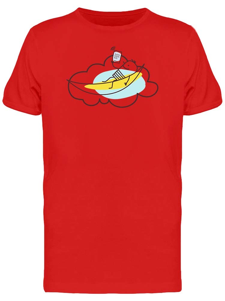 Cartoon Man Relaxing On A Cloud Graphic T-Shirt for Men - Soft Cotton Casual Tee for Everyday Wear & Lounge