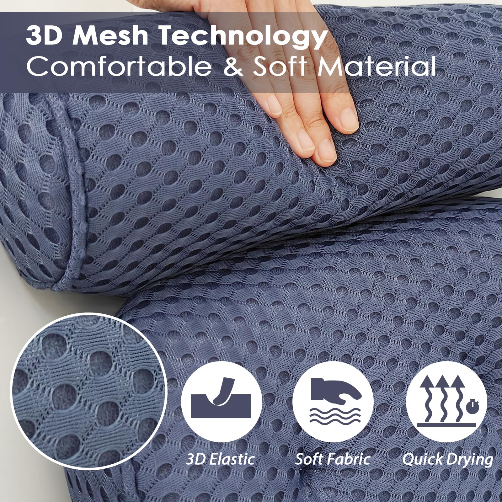 Luxury Bath Pillow for Tub - Head & Neck Support, Soft Spacer Mesh with Suction Cups - Relaxing Spa Experience