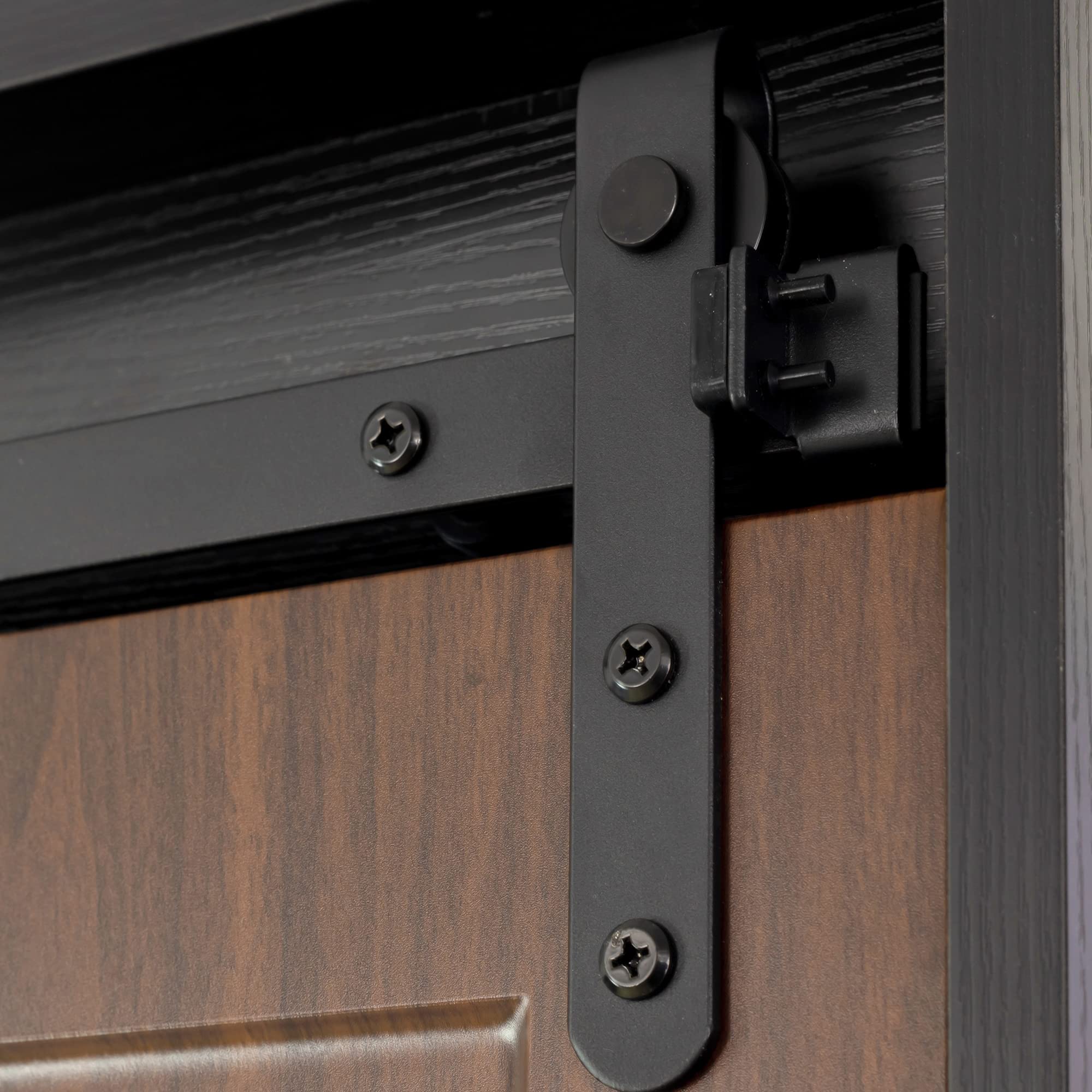 71 Inch Tall Wooden Armoire Wardrobe for Bedroom - Freestanding Closet Organizer with Hanging Rod, Barn Doors, Drawers & Open Shelves - Brown Finish - Perfect for Master Bedroom, Guest Room or Walk-in Closet Storage Solution