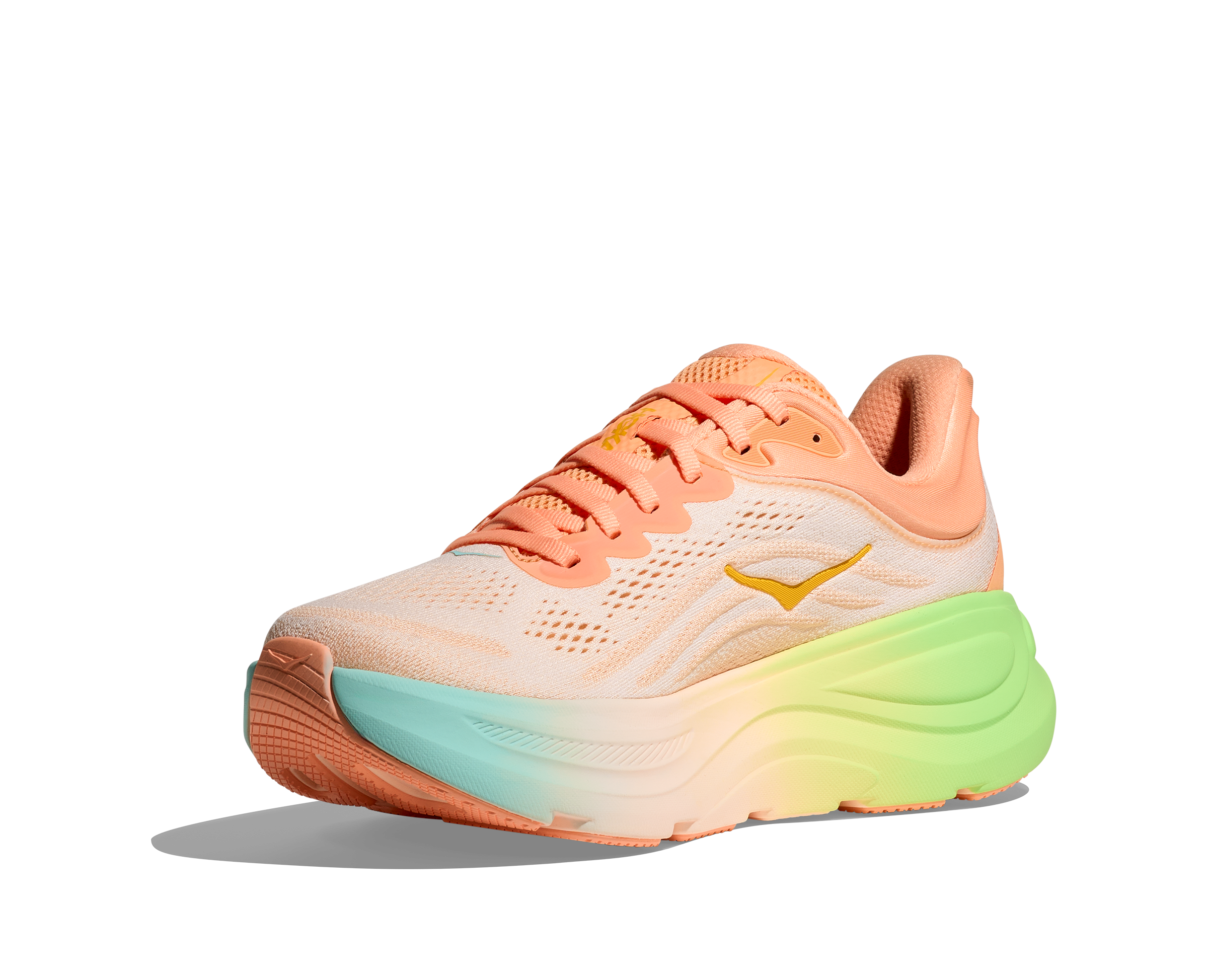 HOKA Women's Bondi 9 Running Shoes - Frost/Pale Tangerine - Cushioned Road Running Sneakers for Women - Perfect for Marathon Training, Jogging & Everyday Comfort