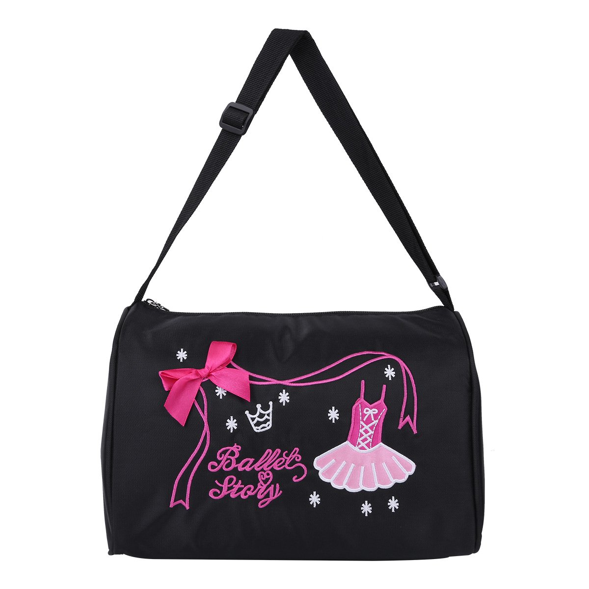 TiaoBug Girls Ballet Dance Shoe Bag - Kids Shoulder Tote & Duffel Bag with Zipper - Perfect for Dance Classes, Gym & Travel Accessories