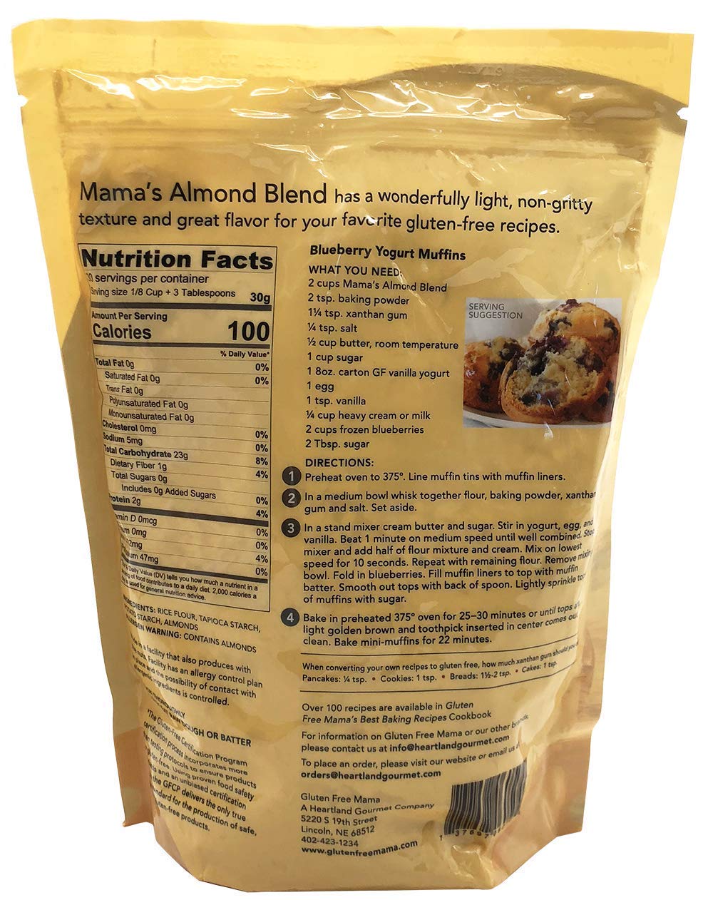 Gluten Free Mama's Almond Blend Flour - 2 lb Bags (Pack of 6) | Certified Gluten Free, Non-Gritty Texture & Great Taste | All Purpose Baking Flour | Celiac Safe & Non-GMO | Perfect for Cookies, Cakes & Breads
