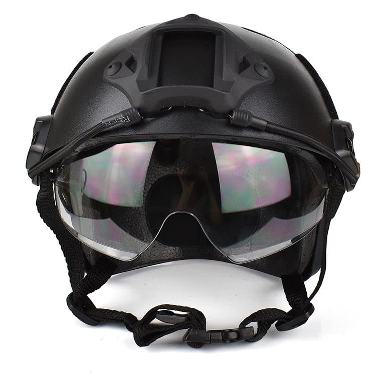 Tactical Airsoft Helmet - Fast PJ Style with Goggles, NVG Mount & Side Rails for Airsoft, Paintball, Outdoor Combat & Military Simulation Games | Perfect for CQB, Field Battles & Tactical Training
