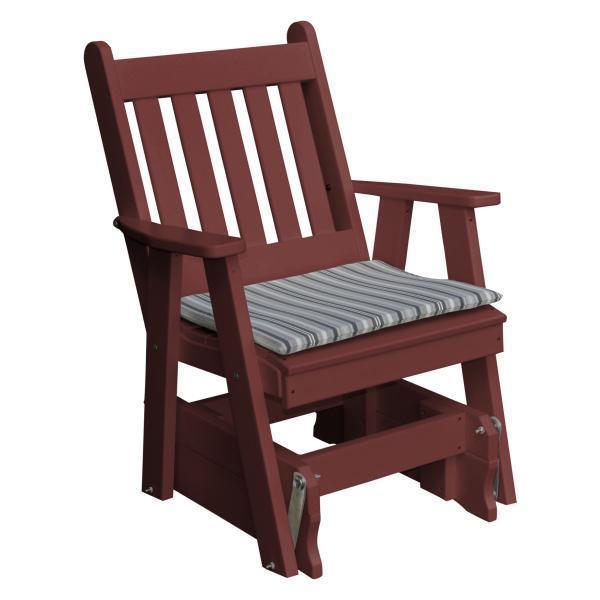 A & L Furniture Poly Traditional English Gliding Chair - Comfortable Rocking Recliner for Living Room, Nursery & Relaxation - Perfect for Reading, Nursing & Lounging