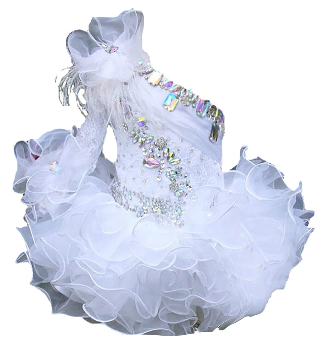 Jenniferwu G068 Infant Toddler Baby Newborn Little Girl's Pageant Party Birthday Dress - Elegant Floral Lace Gown for Special Occasions, Christening, Photo Shoots & First Birthday Celebrations