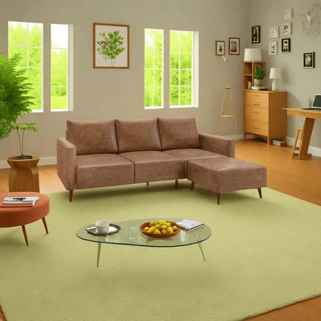 Holdun Faux Leather L-Shaped Sectional Sofa - Modern Corner Couch for Living Room, Lounge & Home Theater