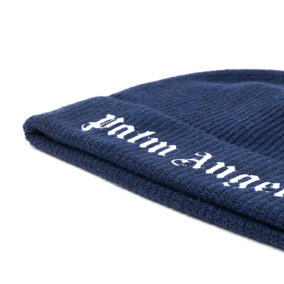 Palm Angels Navy Beanie for Kids - Soft Winter Hat for Boys & Girls - Perfect for Cold Weather, Outdoor Activities & School