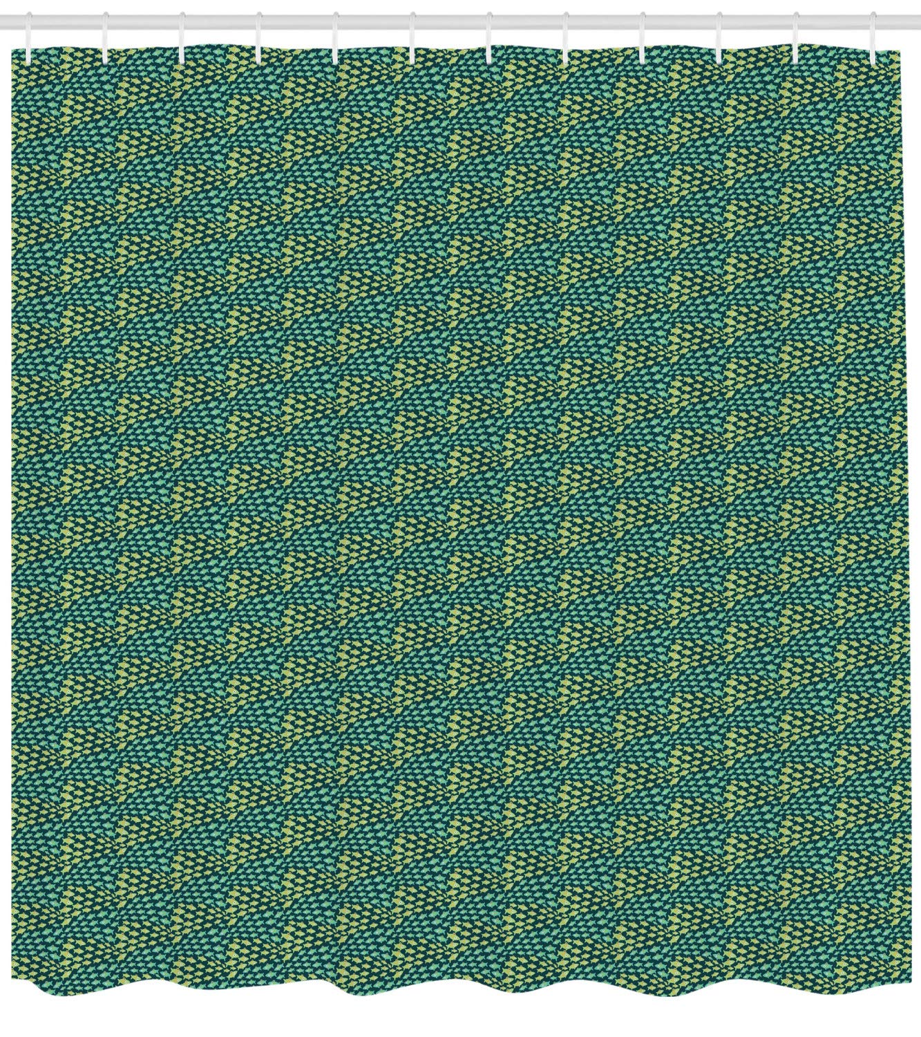 Ambesonne Green Fish Shower Curtain - Underwater Aquatic Animals Design, 69