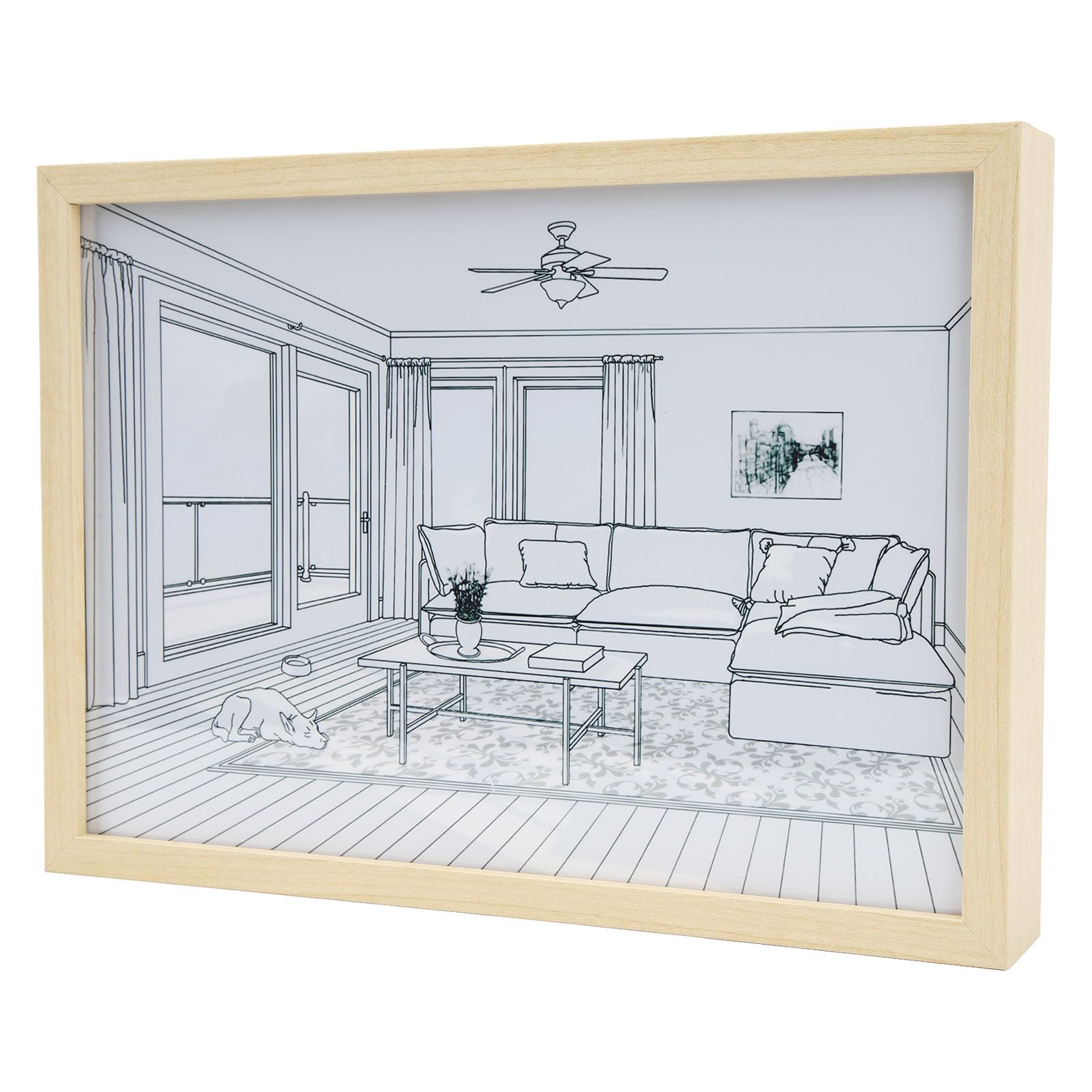 Tbest LED Light Up Painting - 3 Color Illumination Glowing Photo Frame Night Light for Wall Decor (21x29.7cm) - Perfect for Bedroom, Living Room & Home Decoration | Creates Cozy Ambiance for Relaxation & Romantic Mood Lighting