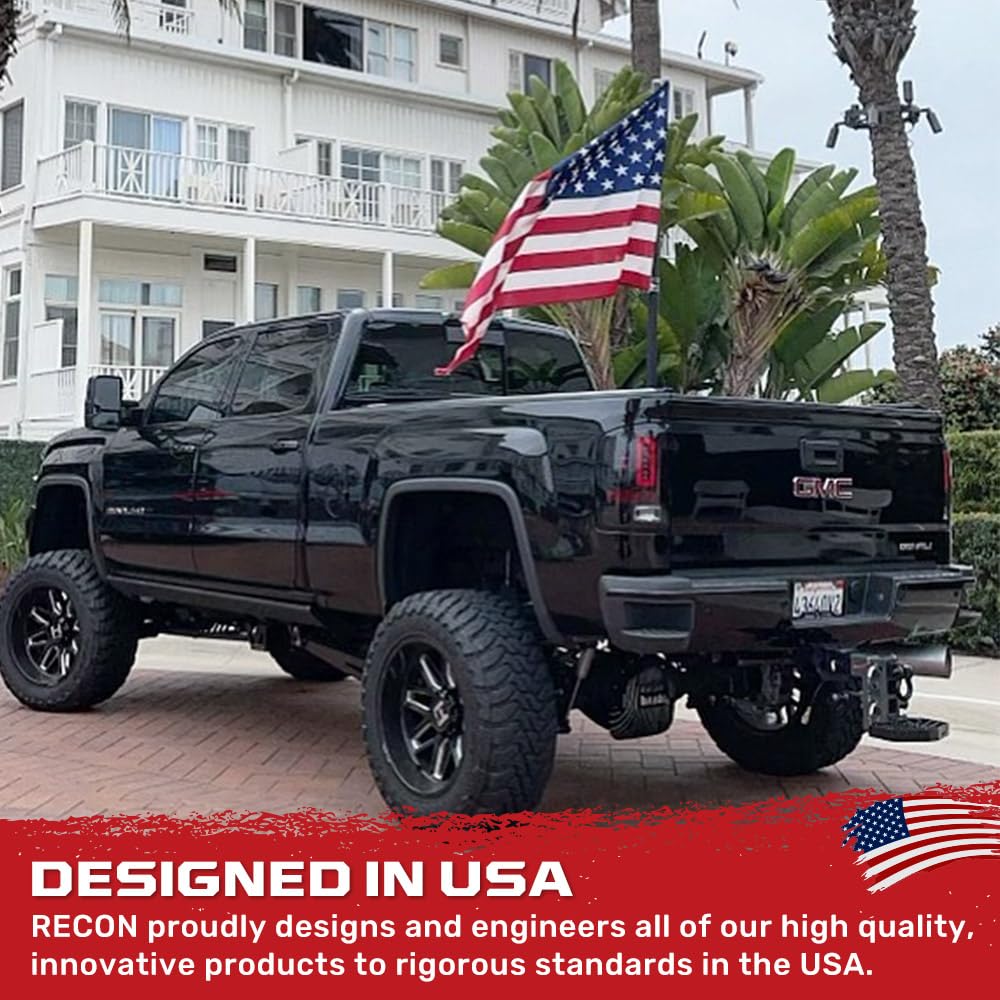 RECON OLED Tail Lights for 2014-2018 GMC Sierra 1500 & 2014-2019 Sierra 2500/3500 - Smoked Lens LED Running Lights (Direct Replacement for Factory Halogen Lights) - Perfect for Night Driving & Enhanced Truck Style