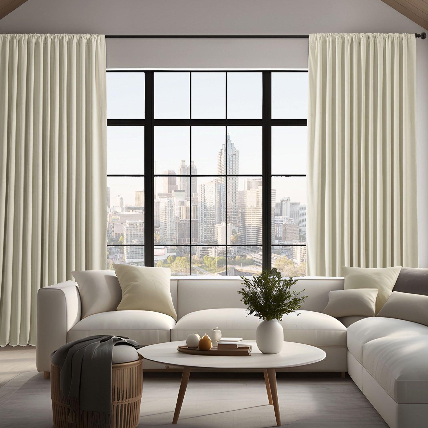 Luxury Au Lait Crème Heritage Plush Velvet Custom Curtains - Blackout Thermal Insulated Drapes for Living Room & Bedroom - Elegant Window Treatment for Home Decor