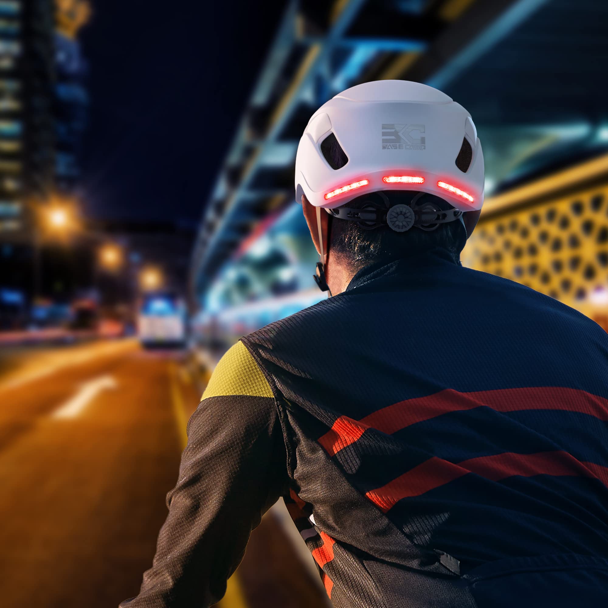 BASE CAMP SF-999 Smart Bluetooth Bike Helmet for Adults - Built-in Speakers, Microphone & Rear LED Turn Signals - Lightweight Cycling Helmet for Men & Women - Perfect for Commuting, Road Biking & Urban Cycling