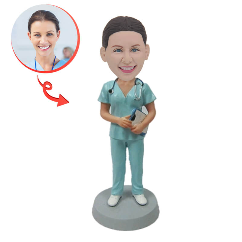 Custom Nurse Bobblehead - Personalized Handmade Figurine for Nurses, Medical Professionals & Healthcare Workers | Perfect Gift for Retirement, Appreciation & Special Occasions