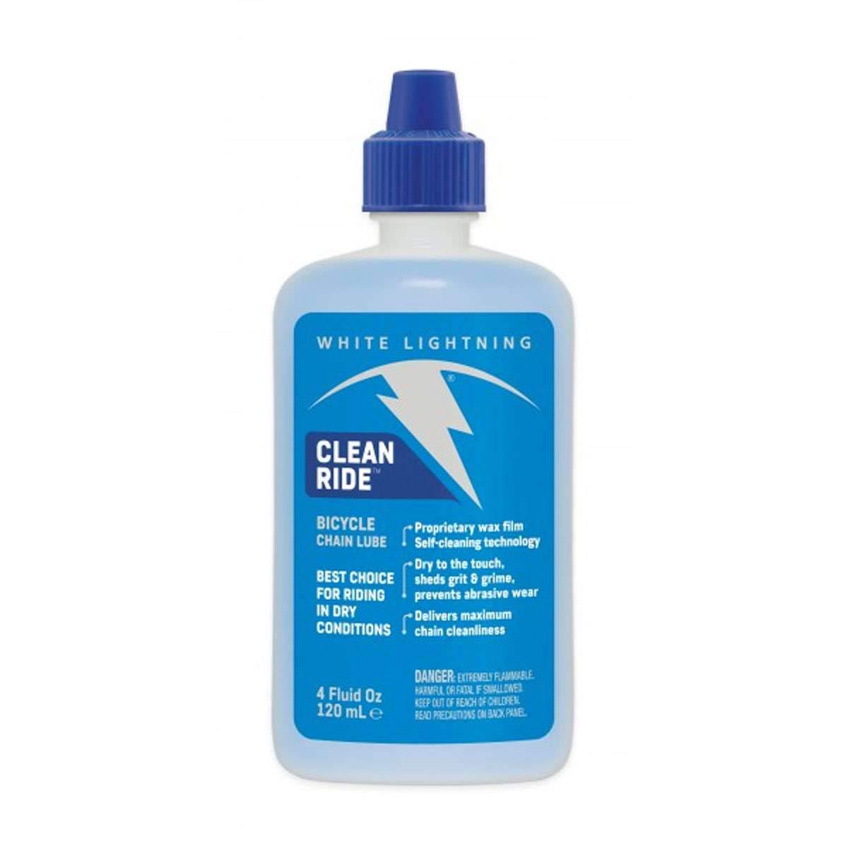 White Lightning Clean Ride Bike Chain Lube - Premium Bicycle Lubricant for Smooth & Quiet Cycling - Squeeze Bottle for Easy Application - Ideal for Road, Mountain & Commuter Bikes