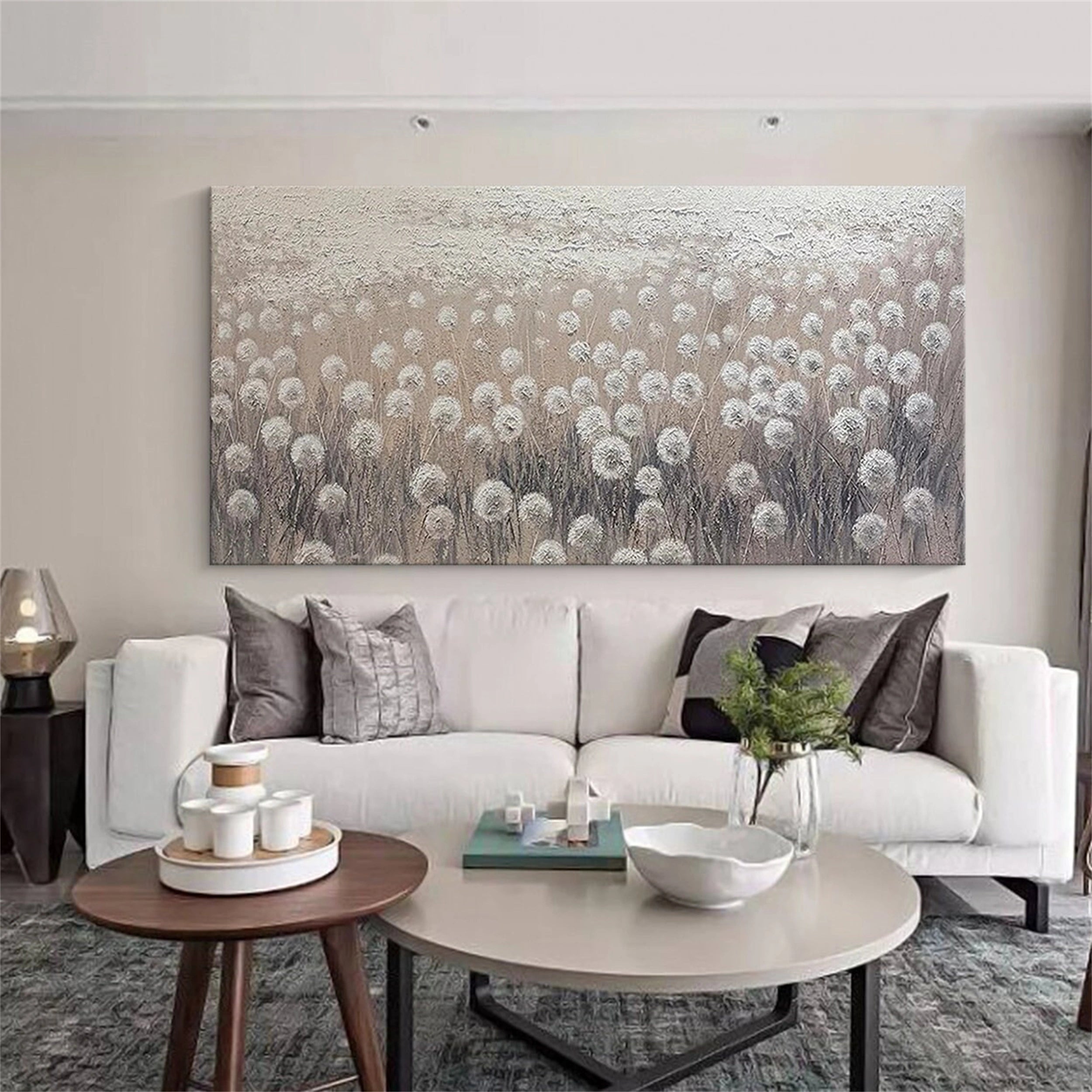 Beautiful Flower and Tree Painting #FT036 - Handmade Canvas Art for Home Decor, Living Room, Bedroom & Office Wall