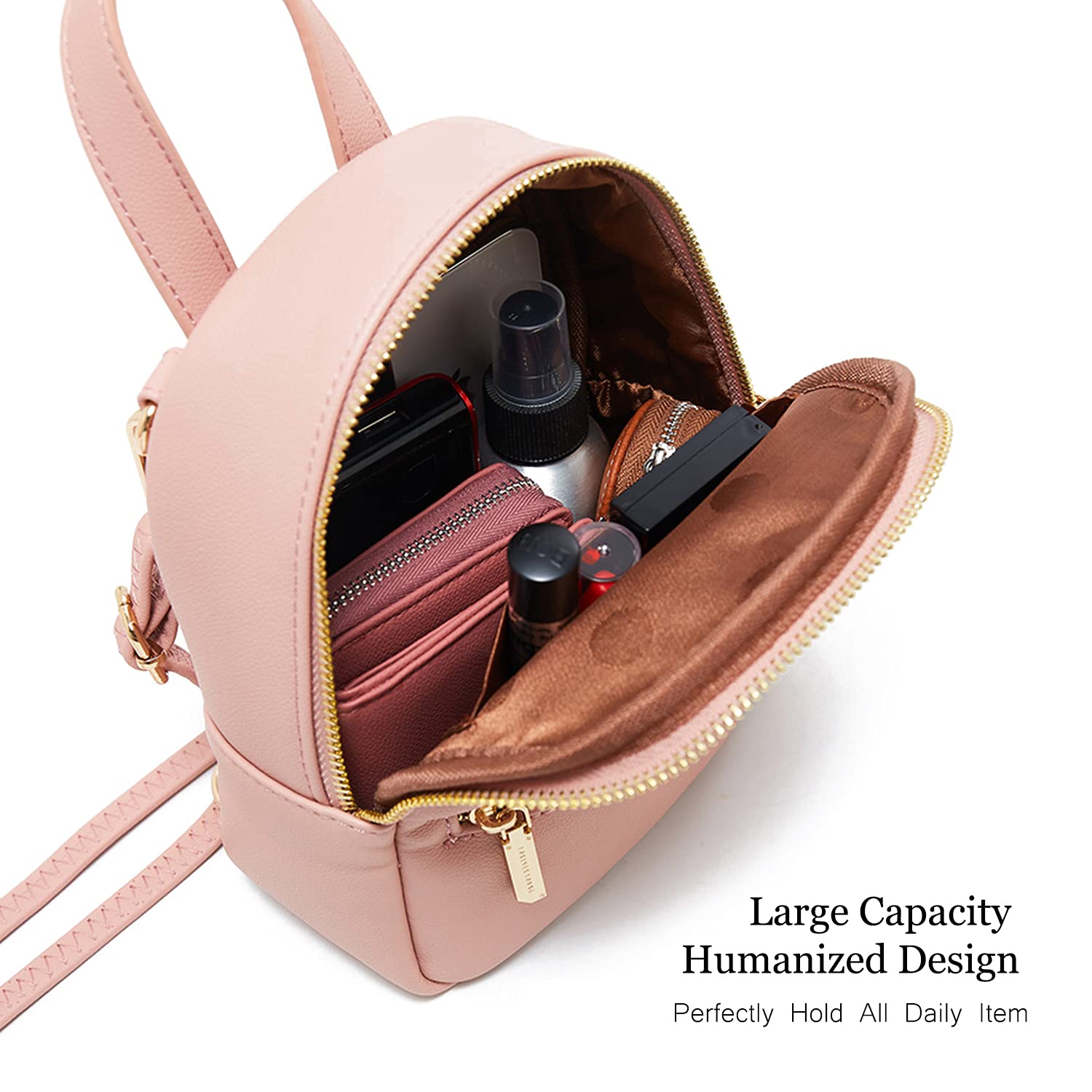 FANDARE Mini Backpack for Women - Stylish Small Crossbody Bag, Waterproof PU Leather Shoulder Bag for Travel, School & Daily Use | Perfect as Girls Daypack, Work Purse & Casual Handbag