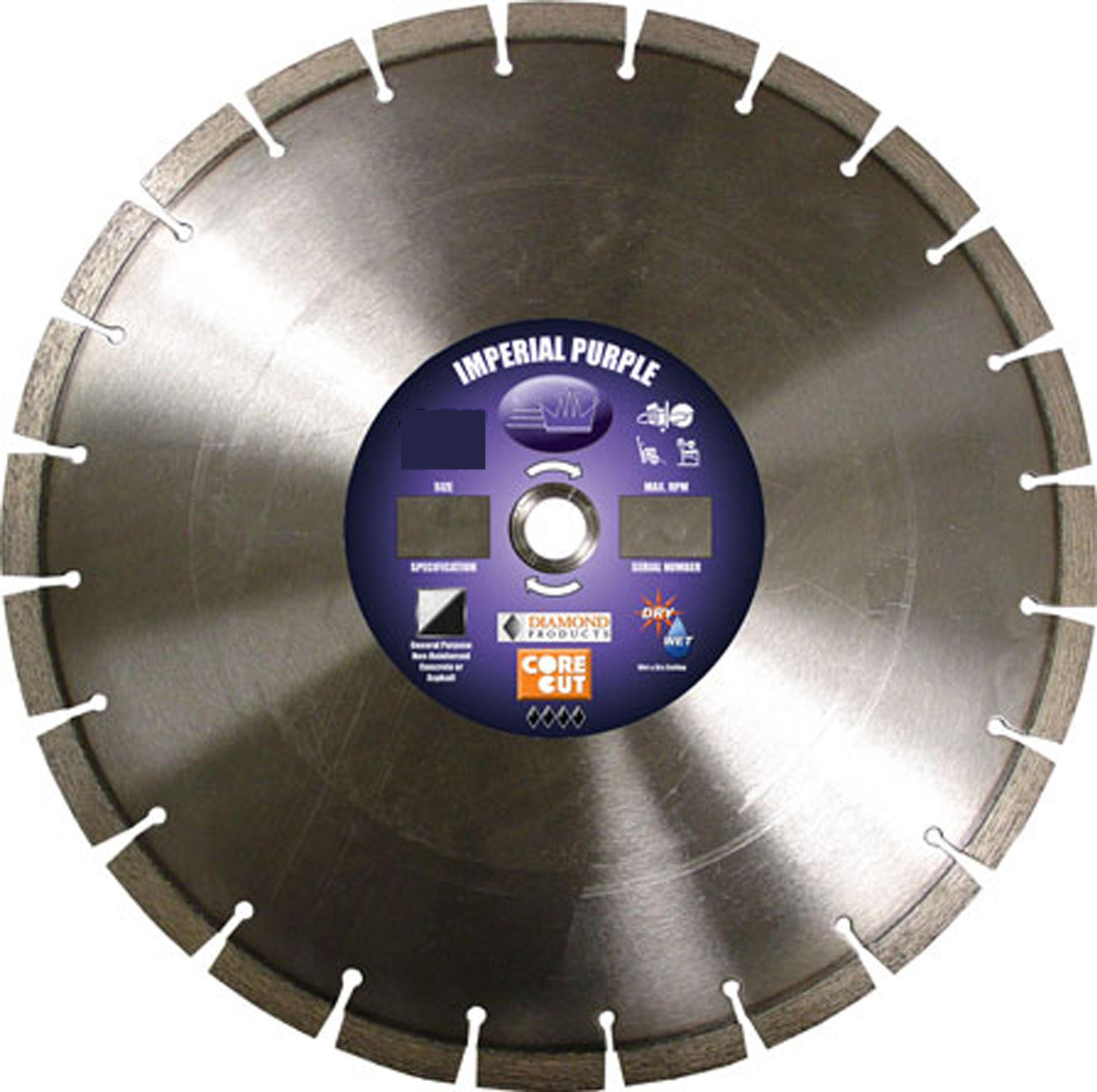 16-Inch Imperial Purple High Speed Diamond Blade for Concrete, Tile & Masonry – Diamond Products 96480 – Perfect for Cutting, Grinding & Demolition Projects