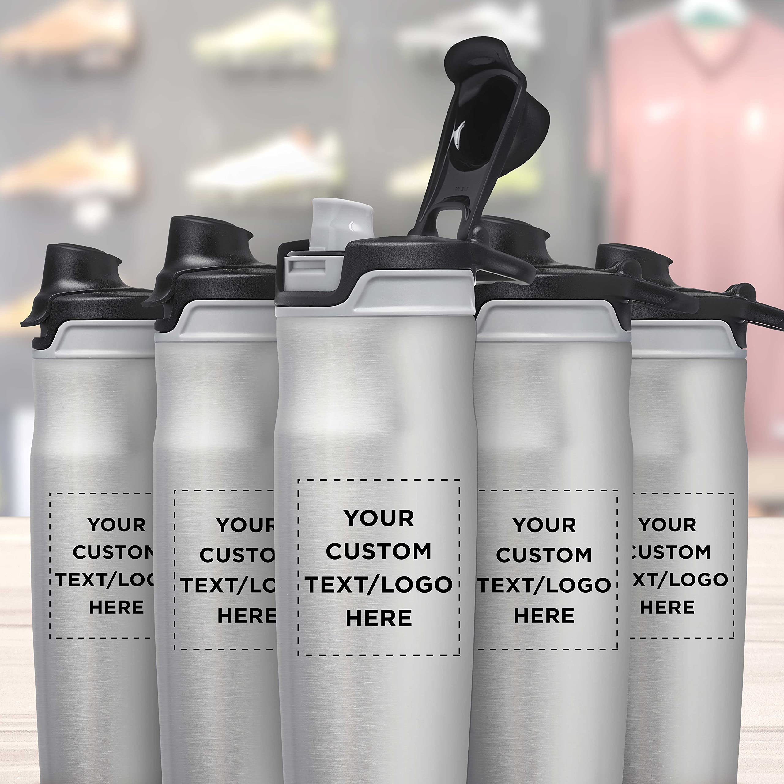 Custom 20 oz Juno Water Bottles with Flip Lid - Bulk Pack of 24, Personalized Reusable Stainless Steel Bottles for Gym, Hiking, Cycling & School - Silver | Perfect for Team Sports, Corporate Gifts & Outdoor Adventures