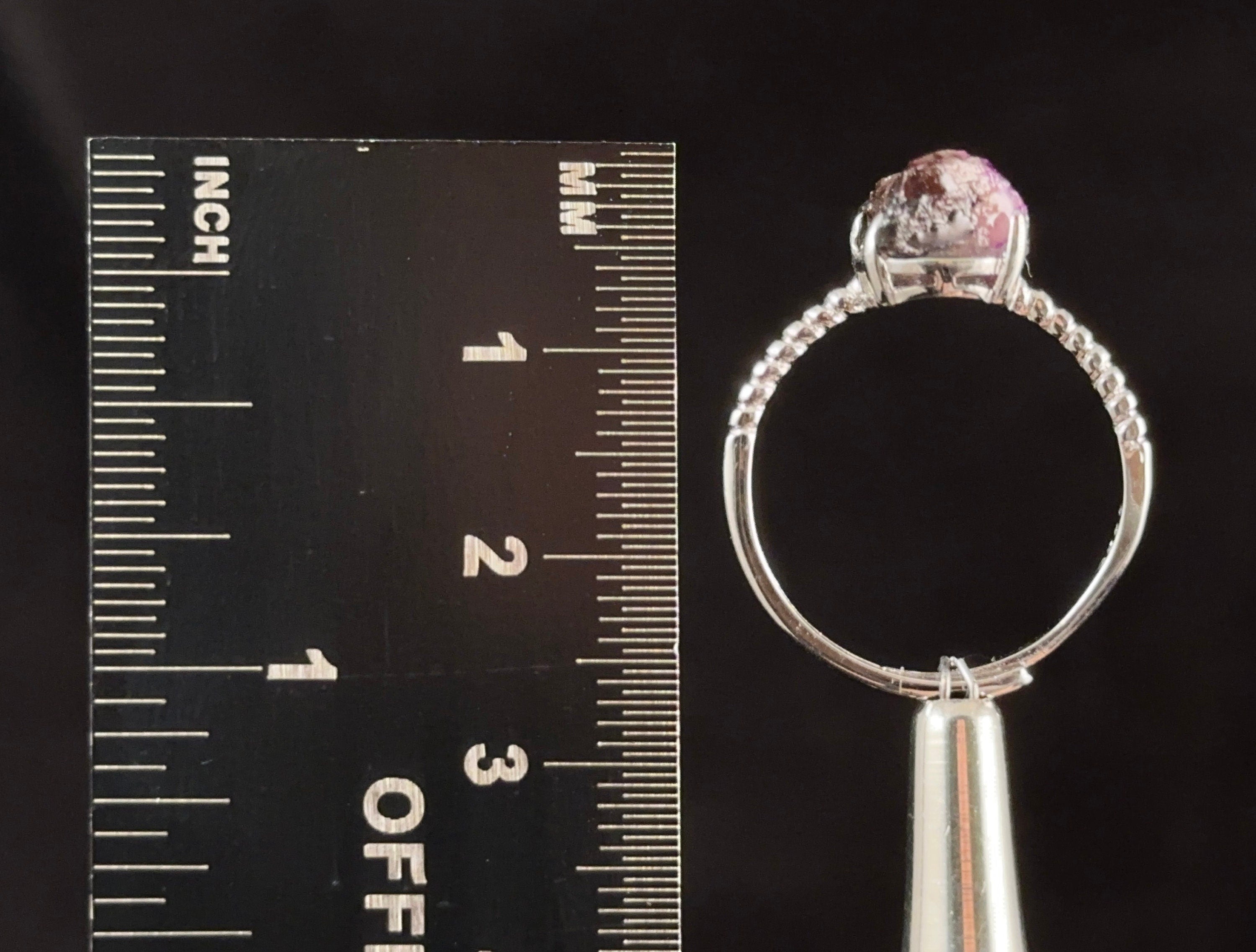 Raw AA SUGILITE Crystal Ring - Adjustable Sterling Silver Ring for Women, Boho Jewelry, Cocktail Party Ring | Perfect for Gift, Wedding, Anniversary & Everyday Wear