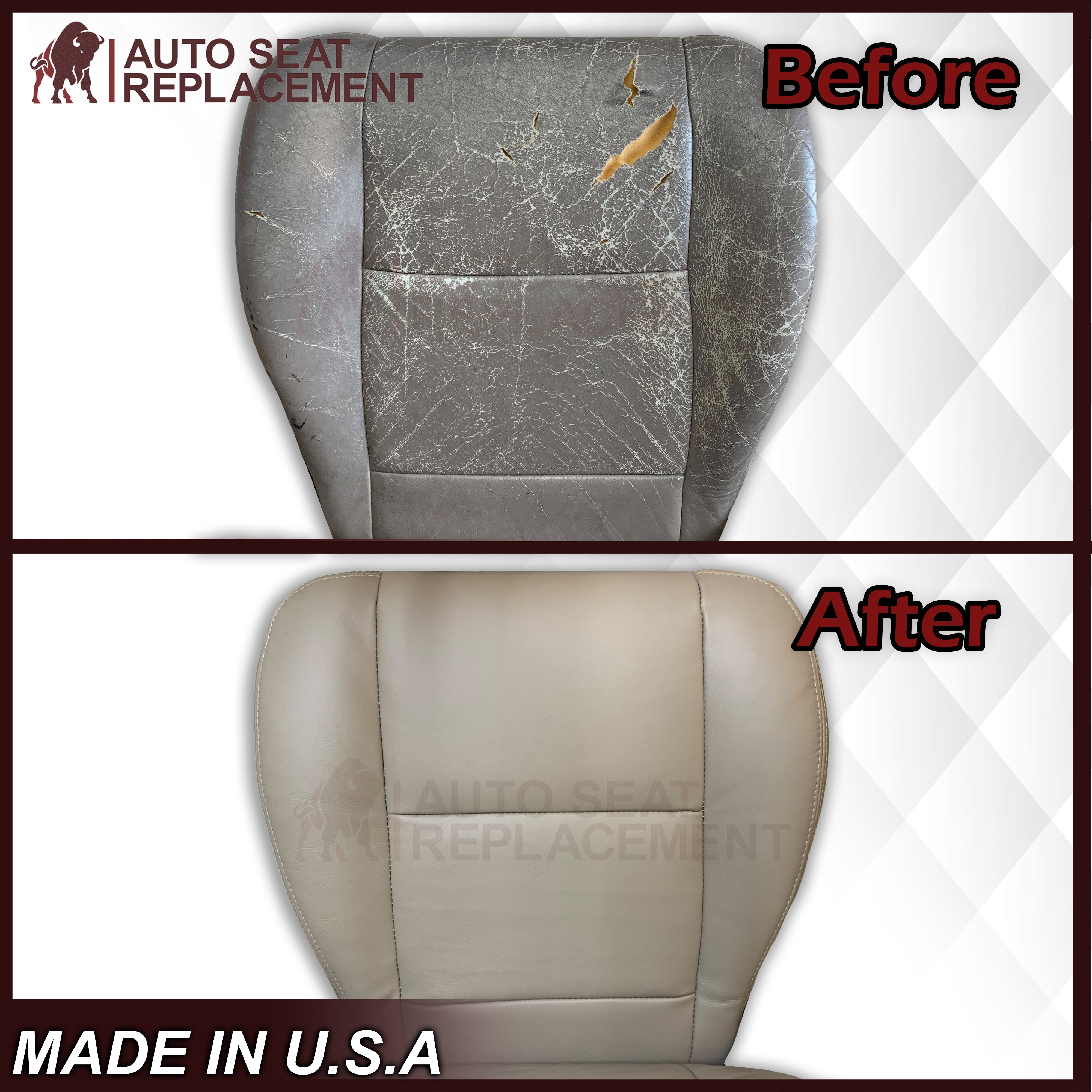 2001-2007 Toyota Sequoia Replacement Seat Covers - Top & Bottom Set (Driver/Passenger Side, Tan) | Premium Custom Fit Car Seat Covers for Comfort & Protection | Perfect for Road Trips, Daily Commutes & Off-Road Adventures