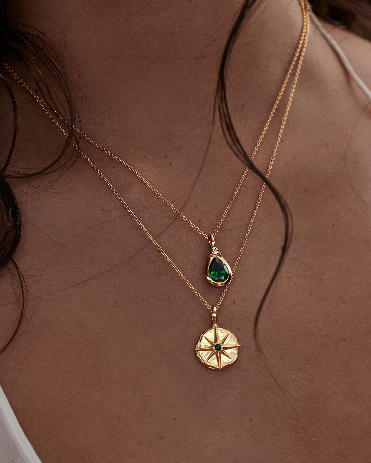 18K Gold Vermeil Soul Searching Necklace with Ocean Green Gemstone - Perfect for Spiritual Healing, Meditation & Mindful Jewelry Gifts
