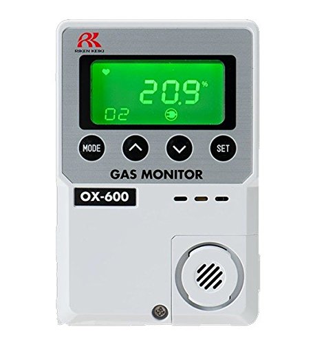 RKI 72-1004 OX-600 Portable Oxygen Monitor (0-25% Range) with Battery Operation (2 AA Batteries) - Ideal for Industrial Safety, Confined Space Entry & Indoor Air Quality Monitoring