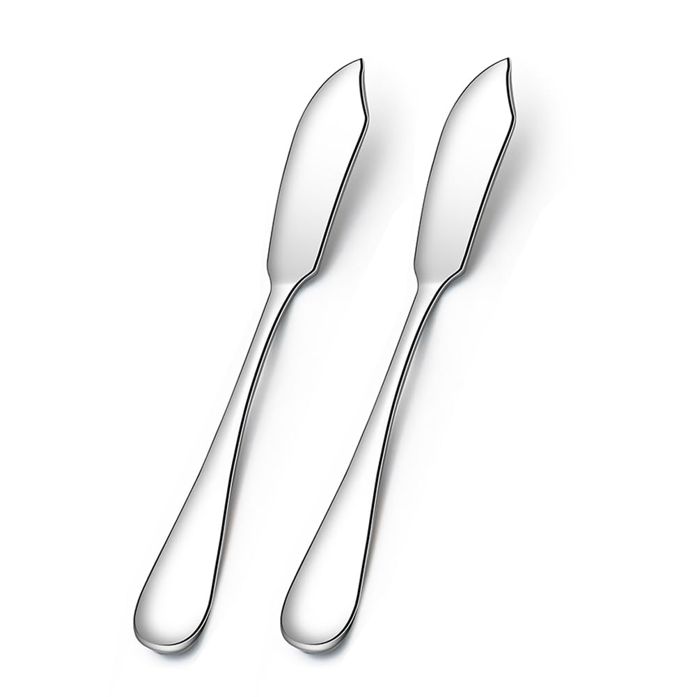 AOOSY Premium Stainless Steel Butter Knives Set of 2 - Cheese Knives & Butter Spreaders for Kitchen, Restaurant, Party - Perfect for Breakfast Buffets, Wine & Cheese Tasting, and Dinner Parties