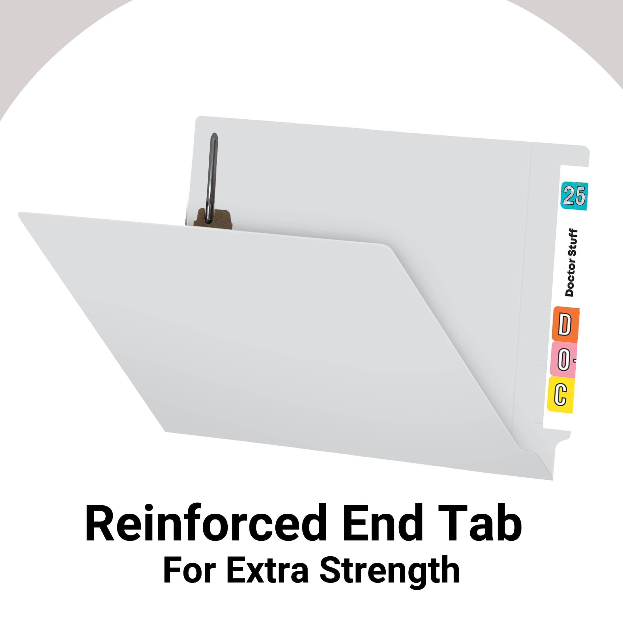 50-Pack Heavy Duty Gray Letter Size File Folders - 14pt Reinforced End Tab with 2