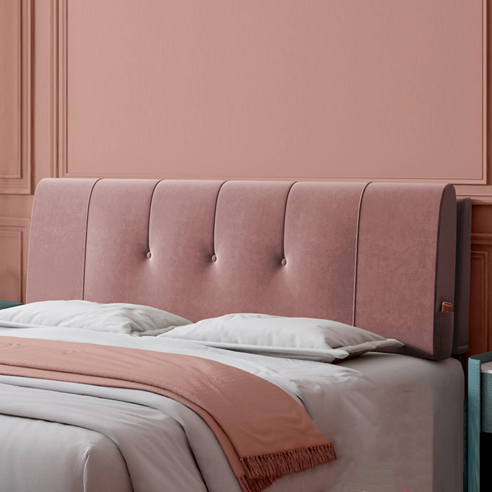 **Large Upholstered Headboard Pillow with Removable Cover - 47.2