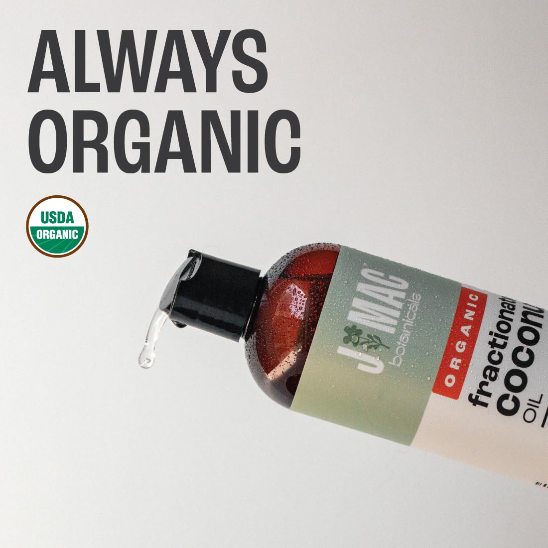 Organic Fractionated Coconut Oil 16 Oz - Pure Carrier Oil for Essential Oils, Hair & Skin Care - Leave-In Conditioner for Dry Damaged Hair, Massage & Aromatherapy - J MAC BOTANICALS (Perfect for DIY Beauty Recipes & Relaxing Spa Treatments)