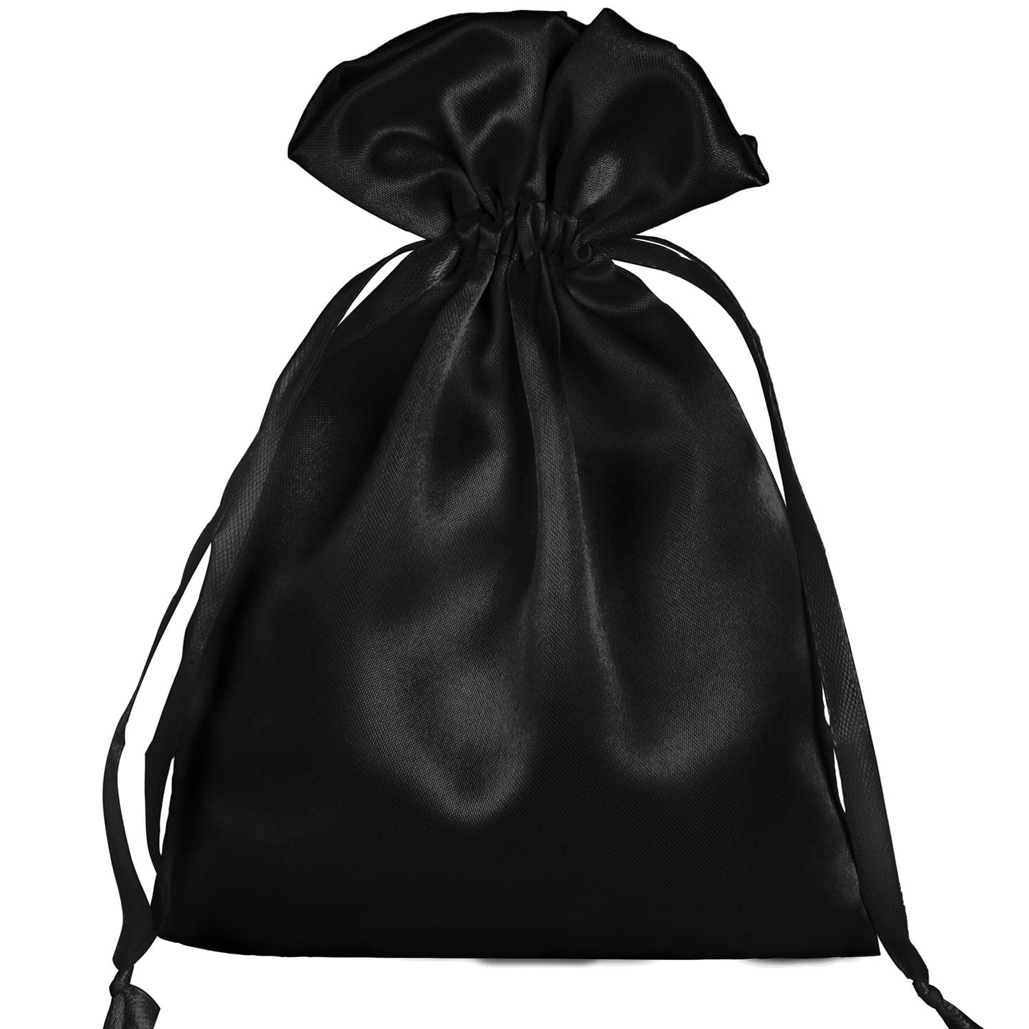 50 Pack 5X7 Black Satin Drawstring Gift Bags - Small Jewelry Pouch, Wedding Favors, Baby Shower & Party Favor Bags - Perfect for Jewelry, Candies, Wedding Souvenirs and Party Gifts