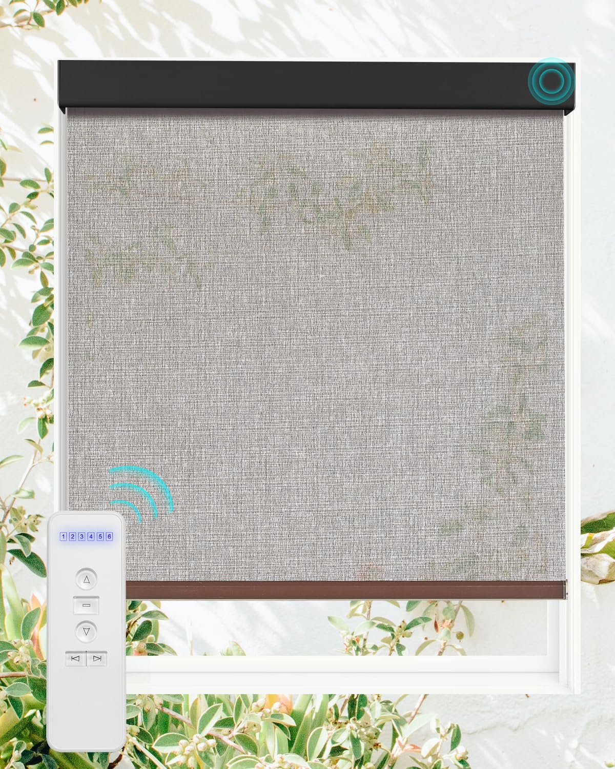 Custom Size Motorized Light Filtering Roller Shades - Room Darkening Window Blinds with Sheer View for Home & Patio (Chocolate, Cord/Cordless/Motorized) - Perfect for Living Rooms, Bedrooms & Sunrooms