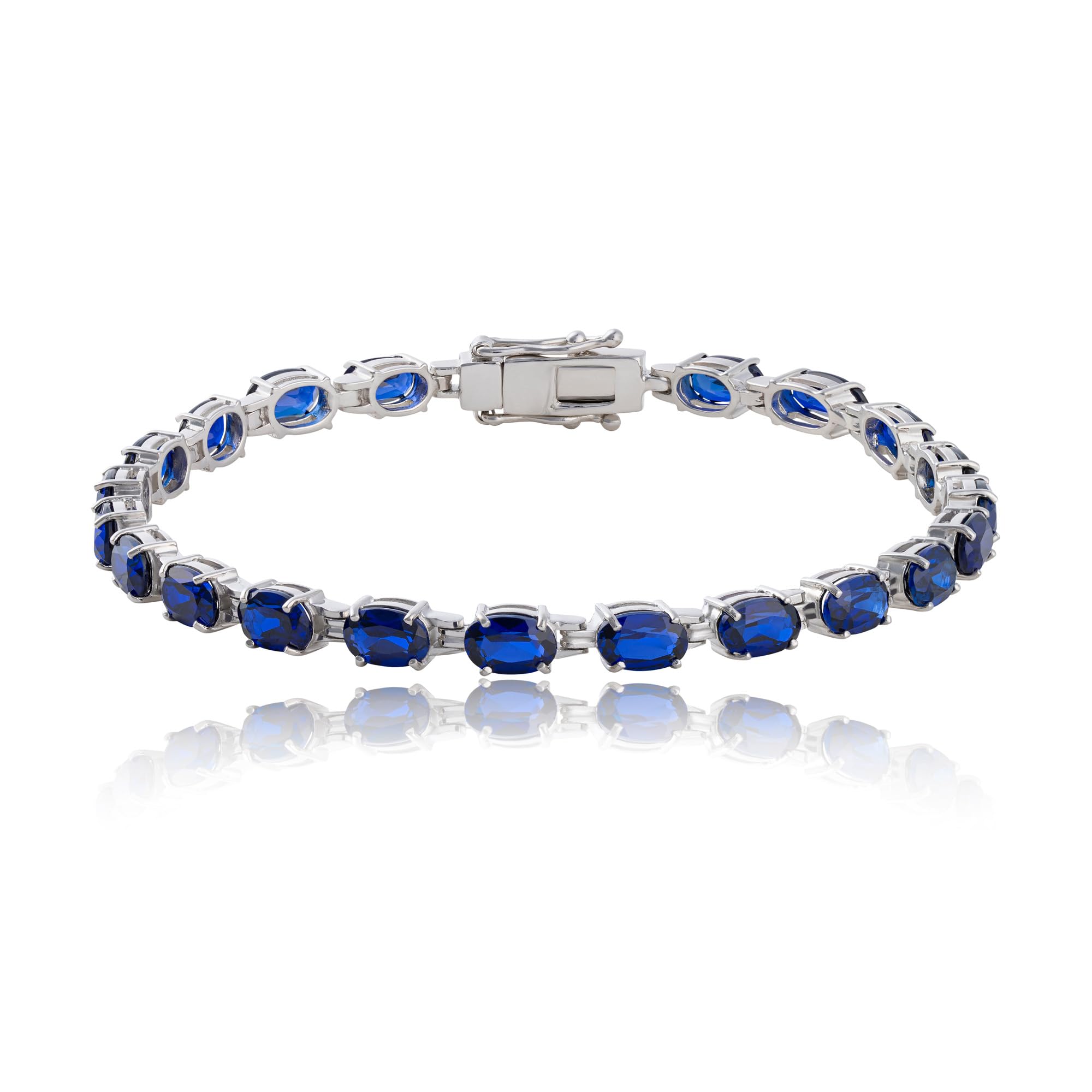 MAX & STONE 925 Sterling Silver Tennis Birthstone Bracelet for Women - Elegant Stackable Jewelry for Birthdays, Anniversaries & Everyday Wear